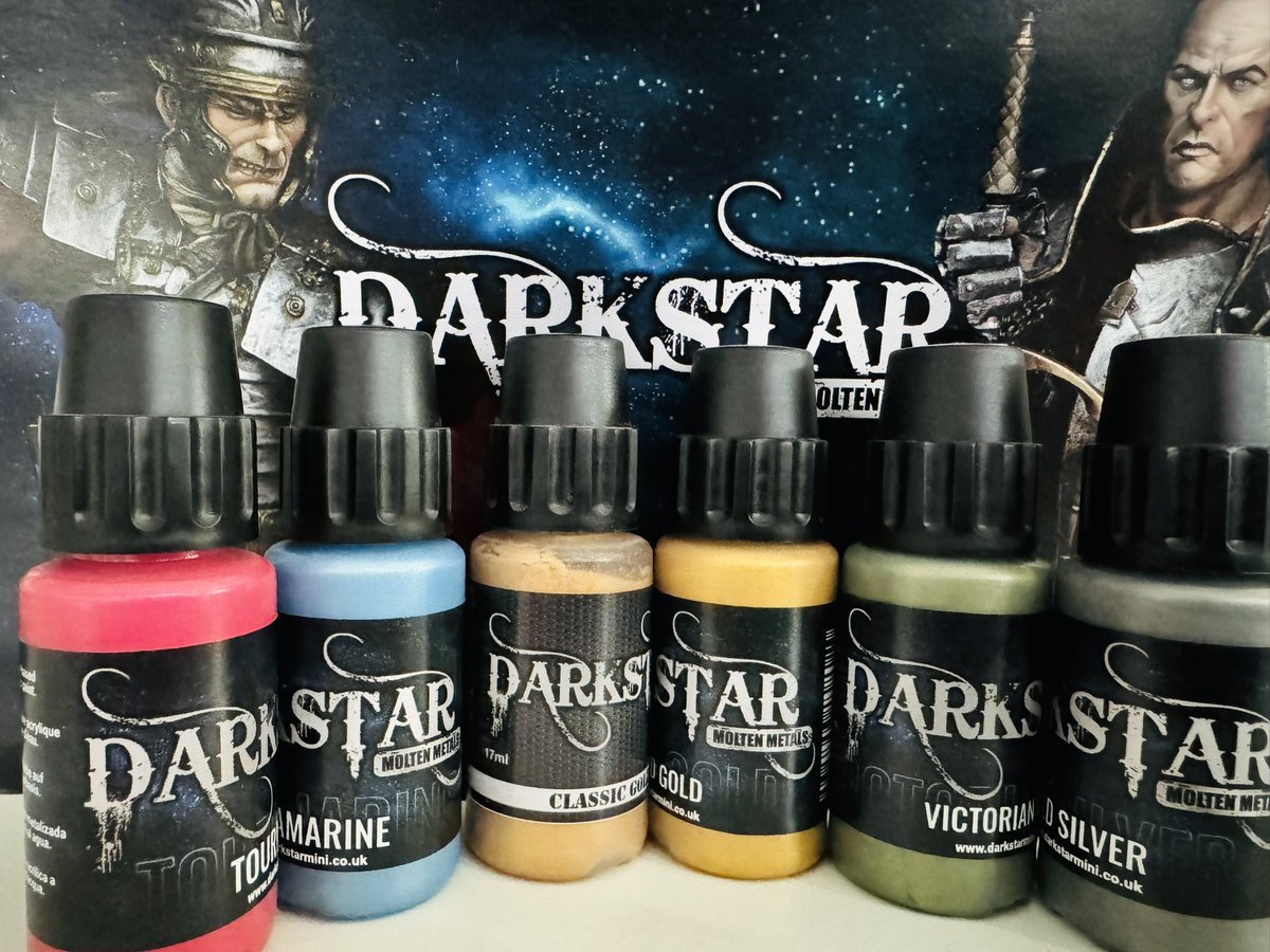 We stock a huge range of paints giving you plenty of choice for your hobby project, including DarkStar a UK manufacturer of water based metallic paint that can be polished once dry.

Take a look in our Bridlington shop &amp; website mightylancergames.co.uk/collections/da…