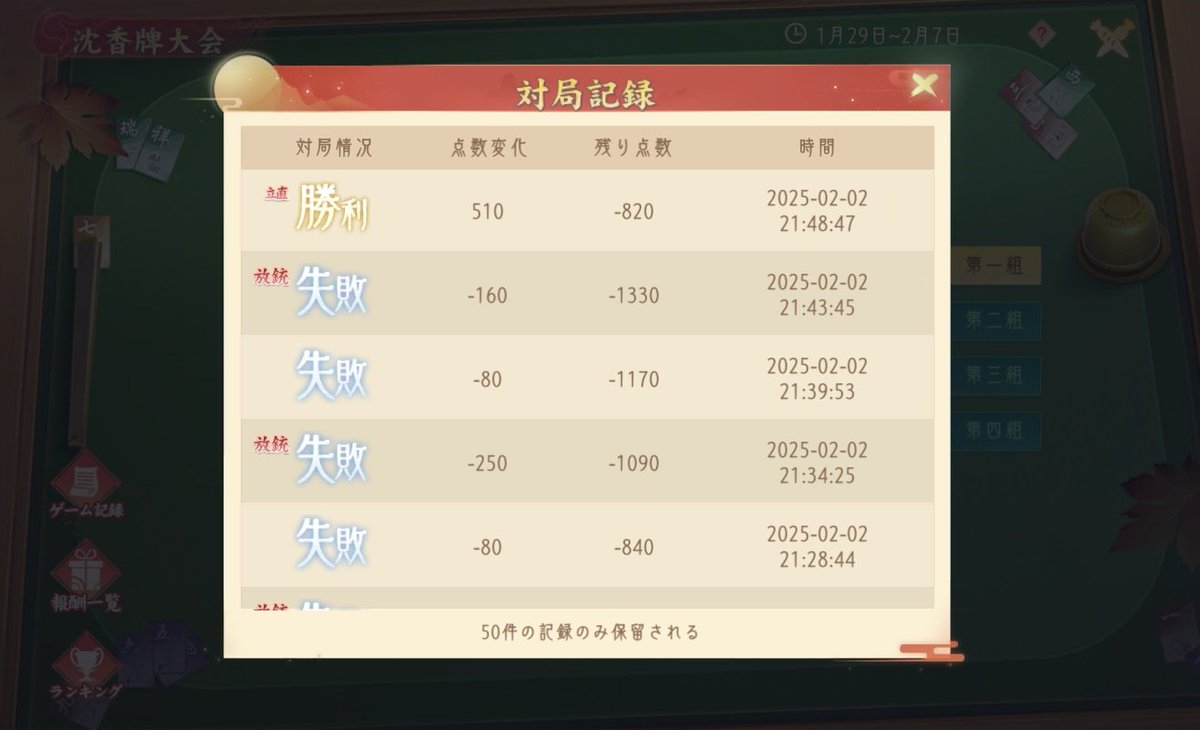 自分の予選は最悪でしたが、本日沈香牌大会の本戦に出る皆様、応援しています。頑張ってくださいm(*_ _)m
お手合わせいただいた皆様もありがとうございました。楽しかったです。