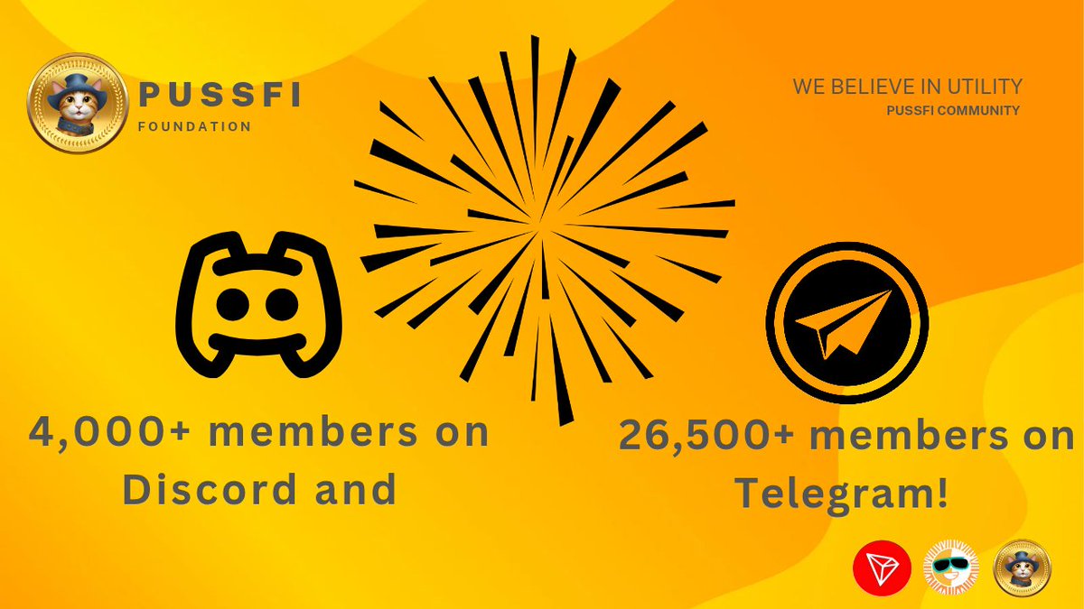 PussFi ($PUSS) community just hit 4,000+ members on Discord and 26,500+ members on Telegram! 🚀 We're growing stronger every day, and it's all thanks to YOU!