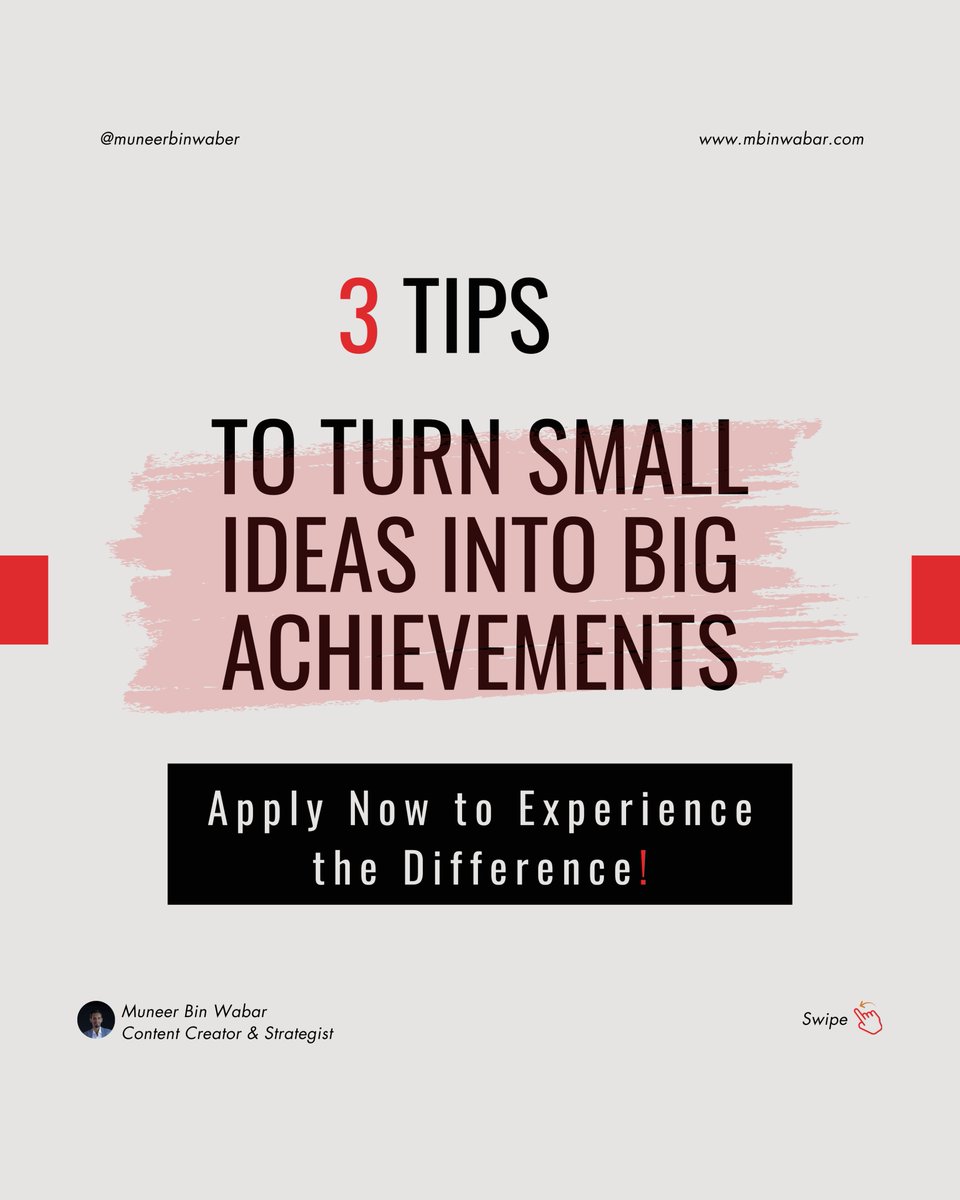 muneerbinwabar's tweet image. 💡 Have a great idea but don't know where to start? Small steps make big things happen! 🚀

Find out how to turn your ideas into tangible success in my new post on LinkedIn. 👇🏼

🔗linkedin.com/posts/muneerbi…

#Entrepreneurship #GoalAchievement #Creativity #Success #Motivation