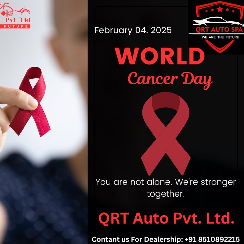 qrtautoparts's tweet photo. 📷 World Cancer Day  | QRT Auto Pvt. Ltd.
📷 Together, we can make a difference!
We stands in support of the fight against cancer.
#evscooty #ecofriendly #GoElectric  #qrtauto #qrtautopvtltd #mtcploton #viadvertising #atulbansal89 #viadvs  #trending 
#WorldCancerDay2025 https://t.co/ohYNNkKAPS