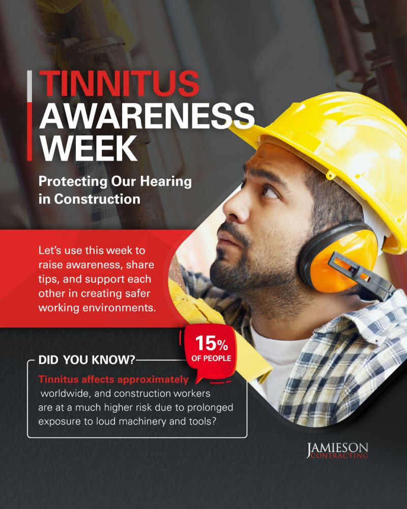 Tinnitus Awareness Week – Protect your hearing! 👂🚧

Construction workers face higher tinnitus risks from loud machinery. Wear ear defenders, take noise breaks &amp; look out for each other!

How do you protect your hearing on-site?

#TinnitusAwarenessWeek #ConstructionSafety