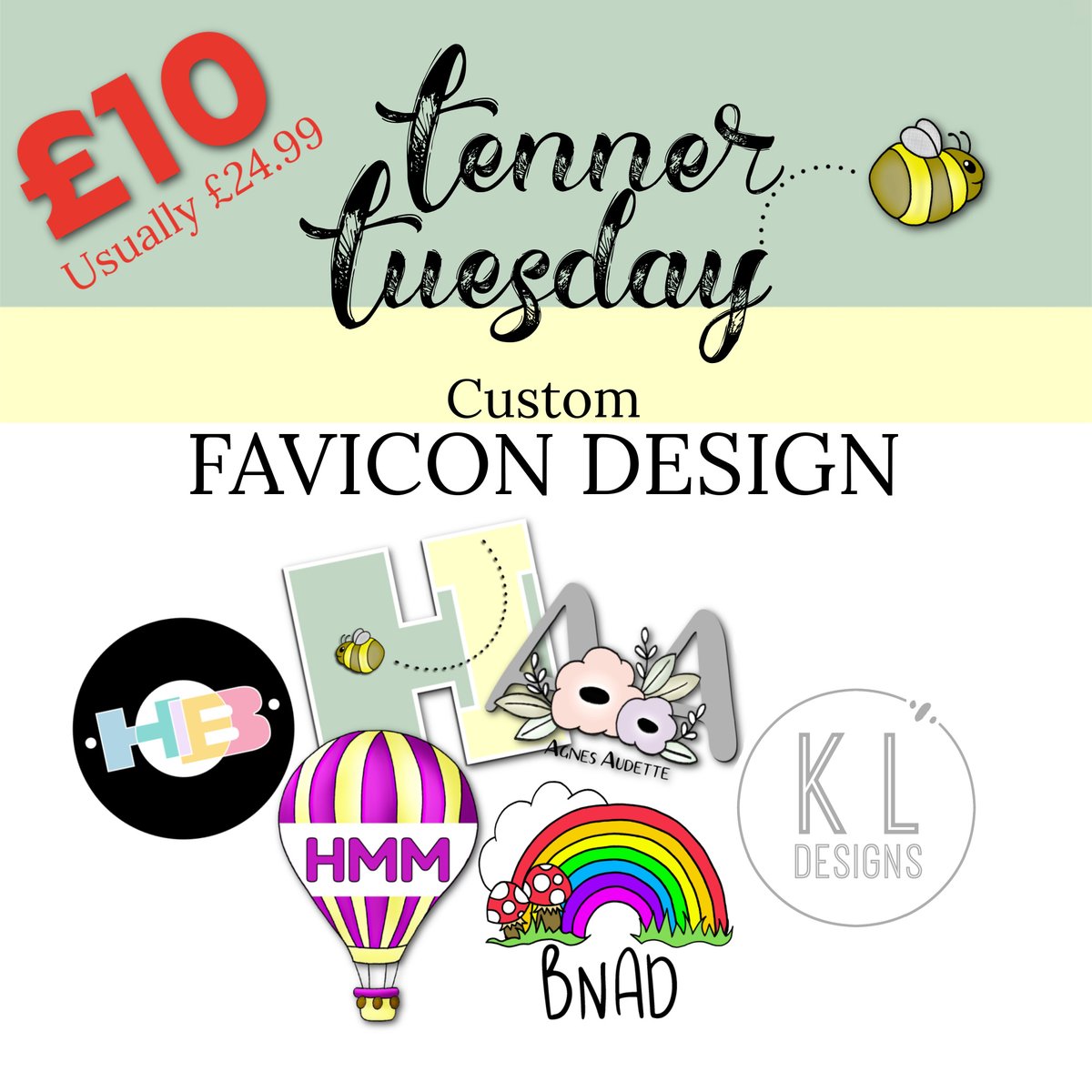 HeartFelty's tweet image. This week&apos;s #tennertuesday offer saves you a whopping £14.99!!

Get a #favicondesign for just £10!!!

TO ORDER - Pop me a dm, comment below or email heartfelty@gmail.com