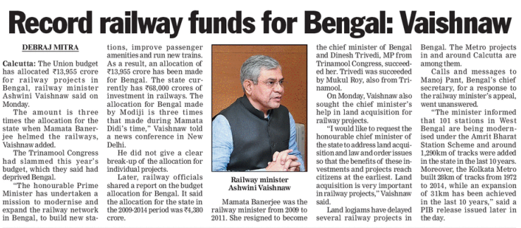 Rail_Spectrum's tweet photo. Record railway funds for Bengal. https://t.co/8tYZ2N2GV8