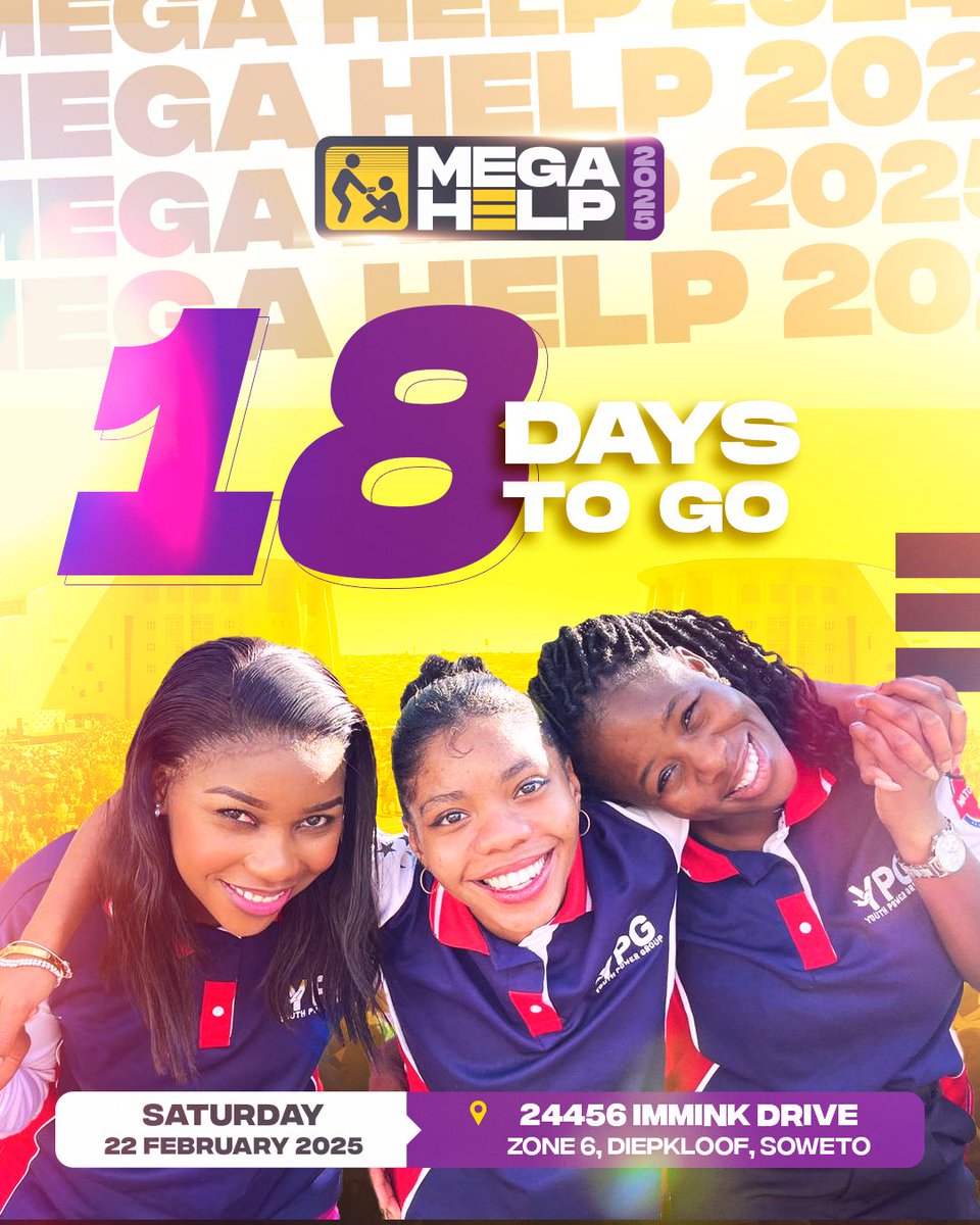 vygsa_official's tweet image. We are now just 18 Days closer!!!🤩

#VYG #VYGSA #MegaHelp #Events #Countdown #MH25 #MegaHelp2025