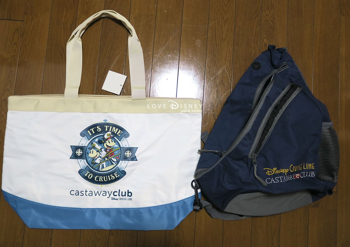 DCL #ディズニークルーズ 2〜3回目の乗船記念品は、リュック（画像右