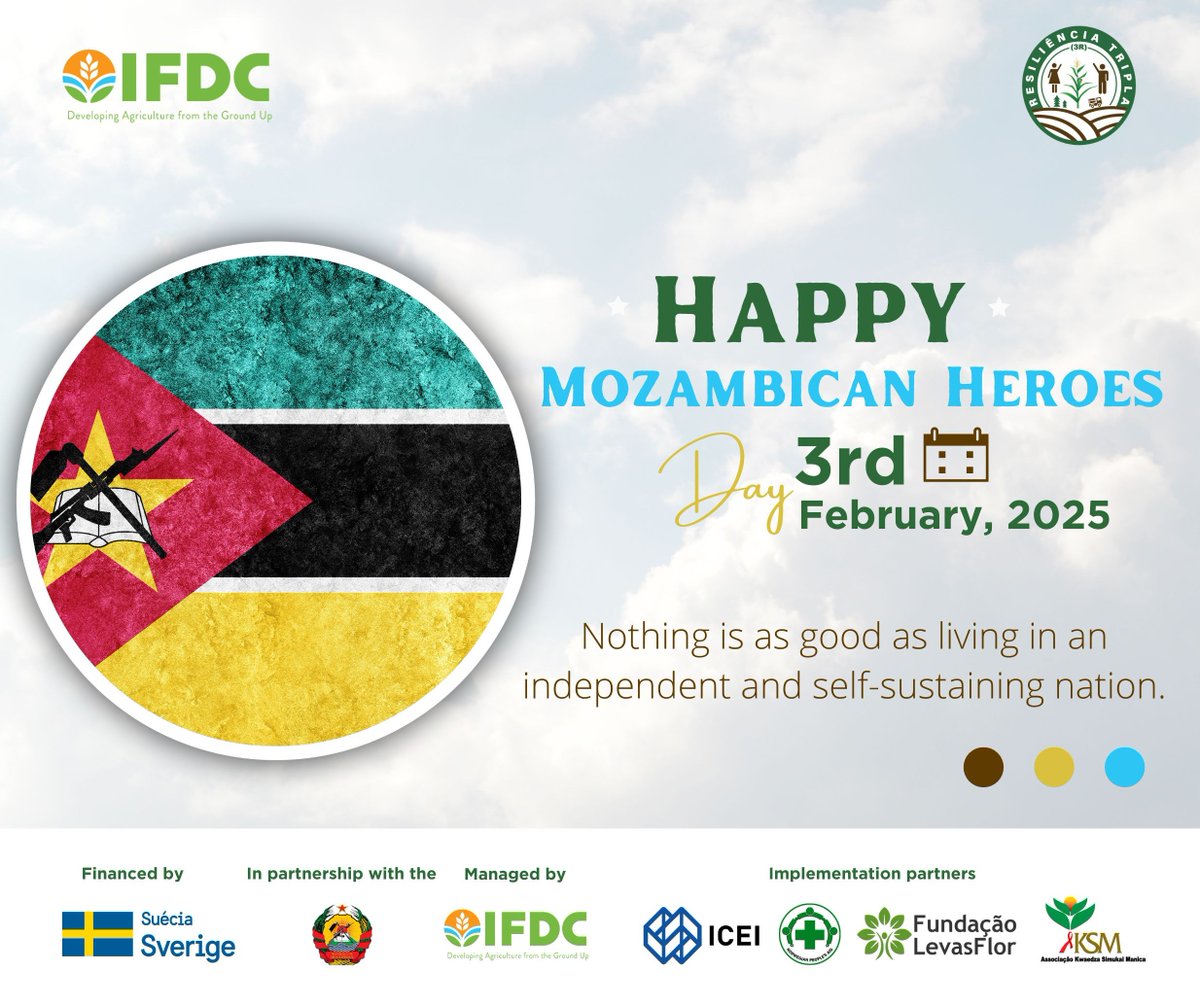 We honor those who fought for Mozambique's freedom and future. Their legacy lives on in every step toward a stronger &amp; more resilient #Mozambique.

Learn how we are building social, climate and economic resilience in Mozambique: buff.ly/40GkmCJ 

#HeroesDay @SwedenInMZ