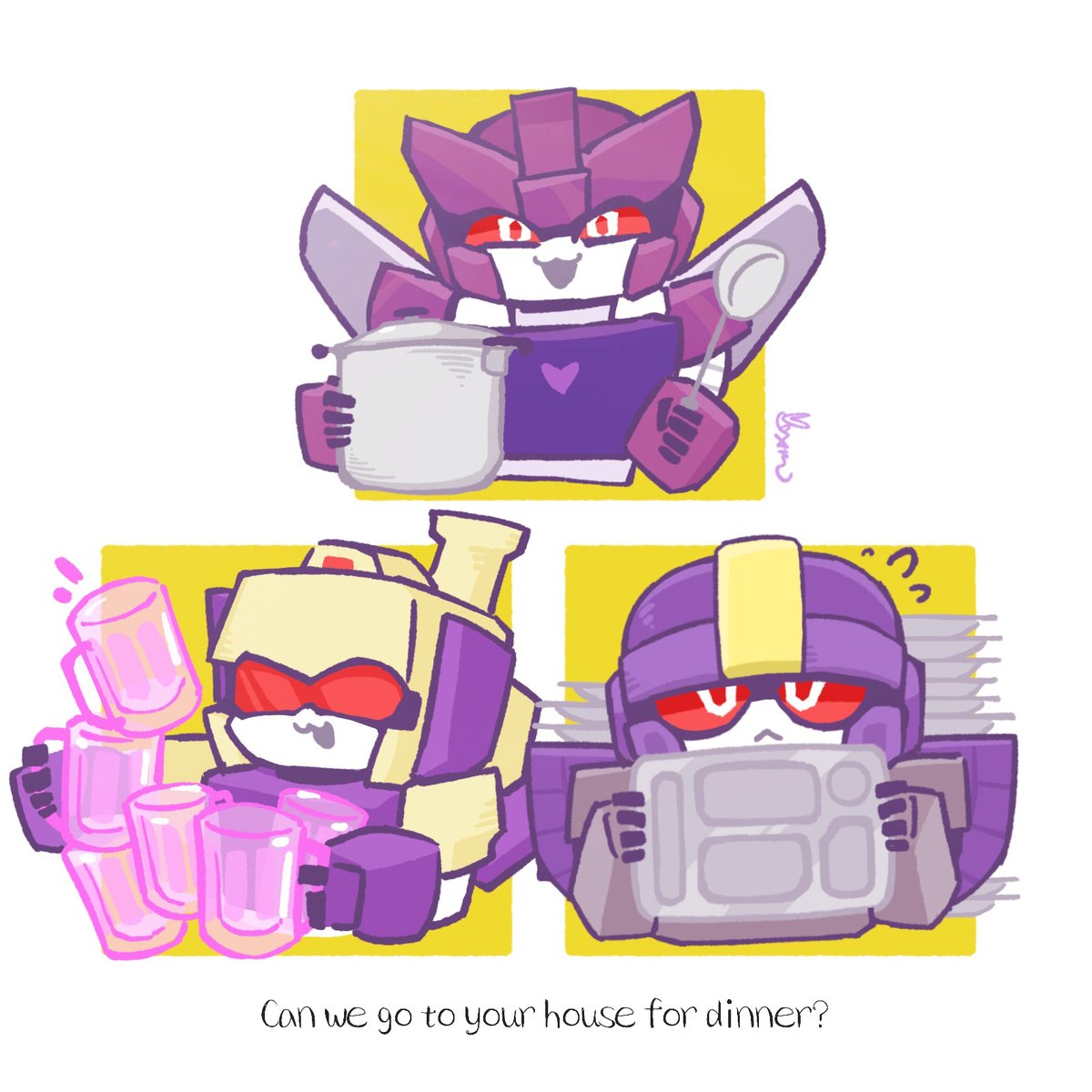 食堂突袭！ #octane #Blitzwing #astrotrain #Transformers