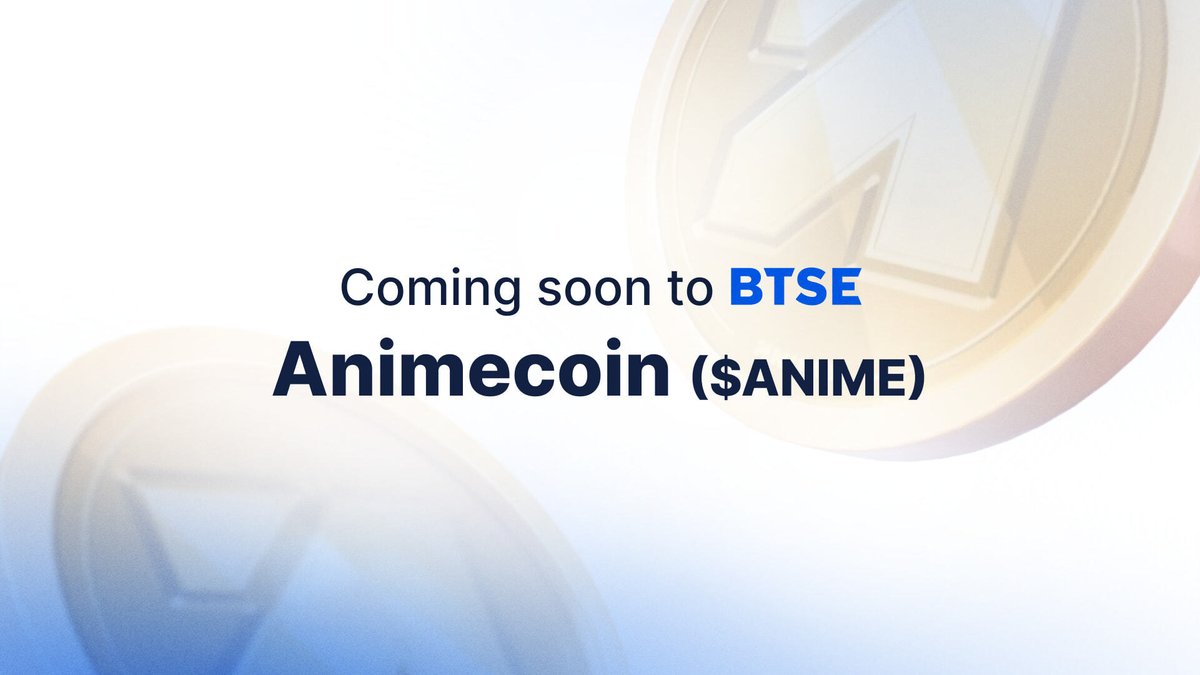 🚨 New Listing Alert! 🚀 $ANIME ( @animecoin ) will soon be available on  #BTSE! 🔹 Pair: ANIME/USDT 🔹 Deposits open: 8:00 AM (UTC+0), February 5 🔹  Trading starts: 8:00 AM (UTC+0), February 6 Stay tuned for more updates! 🚀