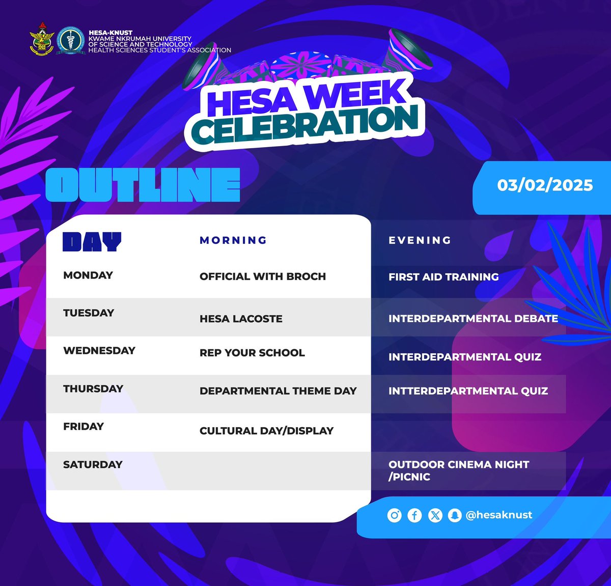 hesaknust's tweet photo. Day 2 of HESA Week Celebration 🥳

#HesaWeekCelebration
#LetsMakeAStatement https://t.co/rvxjEwQ1RH
