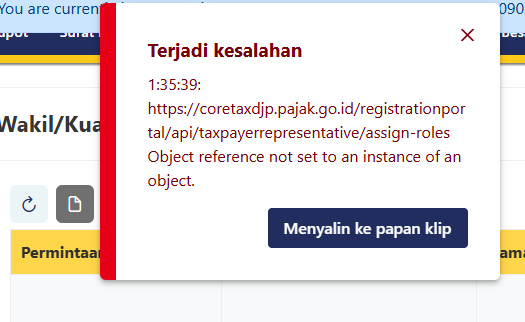 putripputriii's tweet photo. Dear admin @kring_pajak role akses diupdate tapi ga bisa edit role akses, coba ini kenapa ya? sudah dicoba berkala setiap berhasil login yg cuma 1 menit abis itu ngelamun web nya https://t.co/LHFhdGA0SC