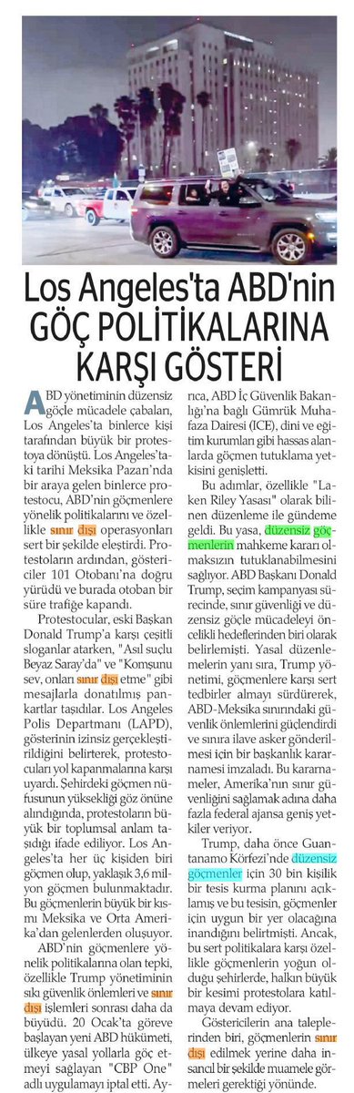 1933’e 5 var…
Komşunu sev…
Almanya ve ABD’de 
Göç politikalarına karşı gösteriler devam ediyor!