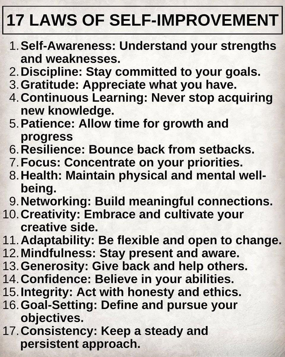 17 Laws Of Self-Improvement: