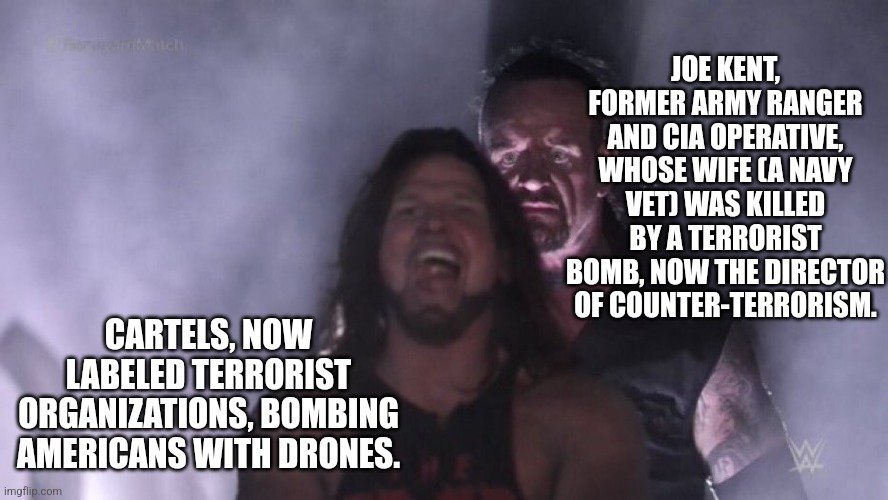 I wonder what Joe Kent is going to do with all those MOABs approaching their expiration dates...