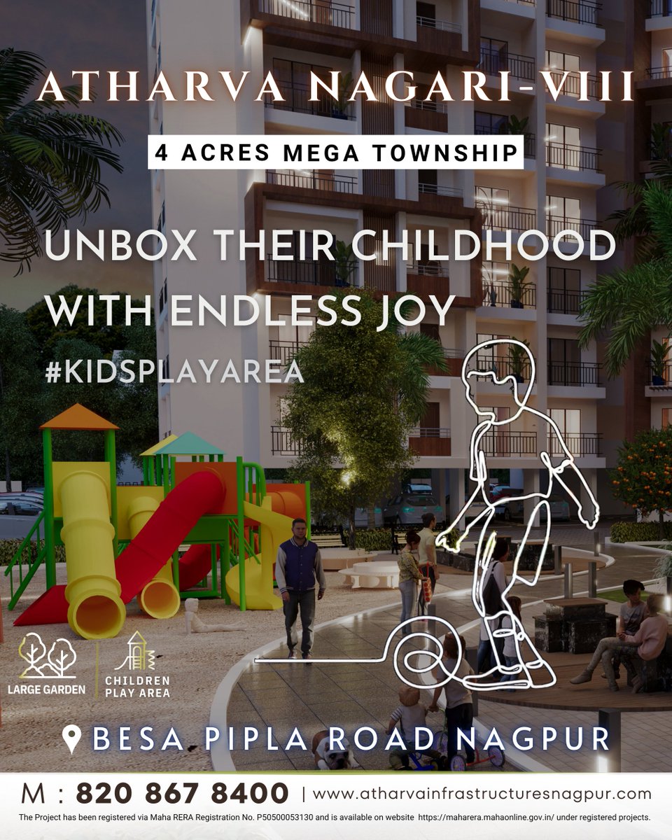 AtharvaInfra's tweet photo. 🎁 UNBOX THEIR CHILDHOOD WITH ENDLESS JOY ! 🛝✨ #KidsPlayArea

Give your little ones the freedom to run, play, and create memories in a safe and joyful environment at Atharva Nagari VIII. https://t.co/zzhZlf98mE