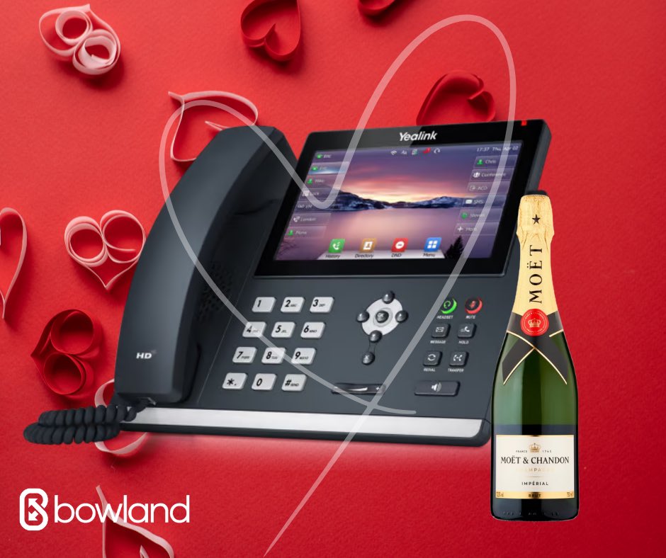 🍾 ❤️ We have the perfect match for you and your business at Bowland IT - Business IT &amp; Telecoms 

This February ONLY we will be giving away a FREE BOTTLE OF MOET with every phone handset or softphone seat 🥂 

#telecoms #bowlandit #business #valentines #phonesystem #telecoms