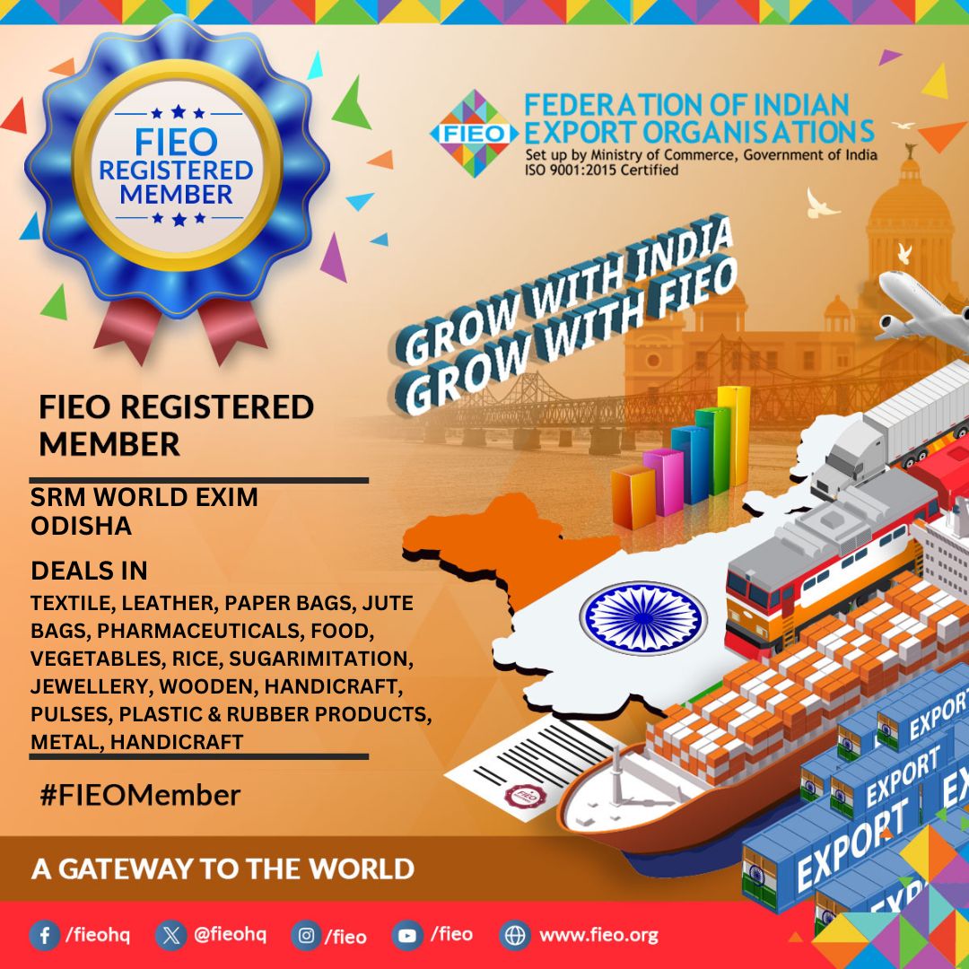 FieoHq's tweet photo. π#FIEO extends a warm welcome to M/s SRM World EXIM, Odisha, as our newest member!
Join our dynamic community & unlock a world of trade opportunities.
To learn more about FIEO membership, schedule a call with our team: https://t.co/vDgj7TosbB
#FIEOMember https://t.co/ZMoDYJSxj7