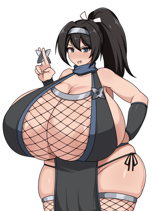 現在ショタおねRPGⅢを作成中です、今作は和風チックなの予定しております。この子はメインキャラの一人のアヤメちゃん!デカパイくノ一です! 