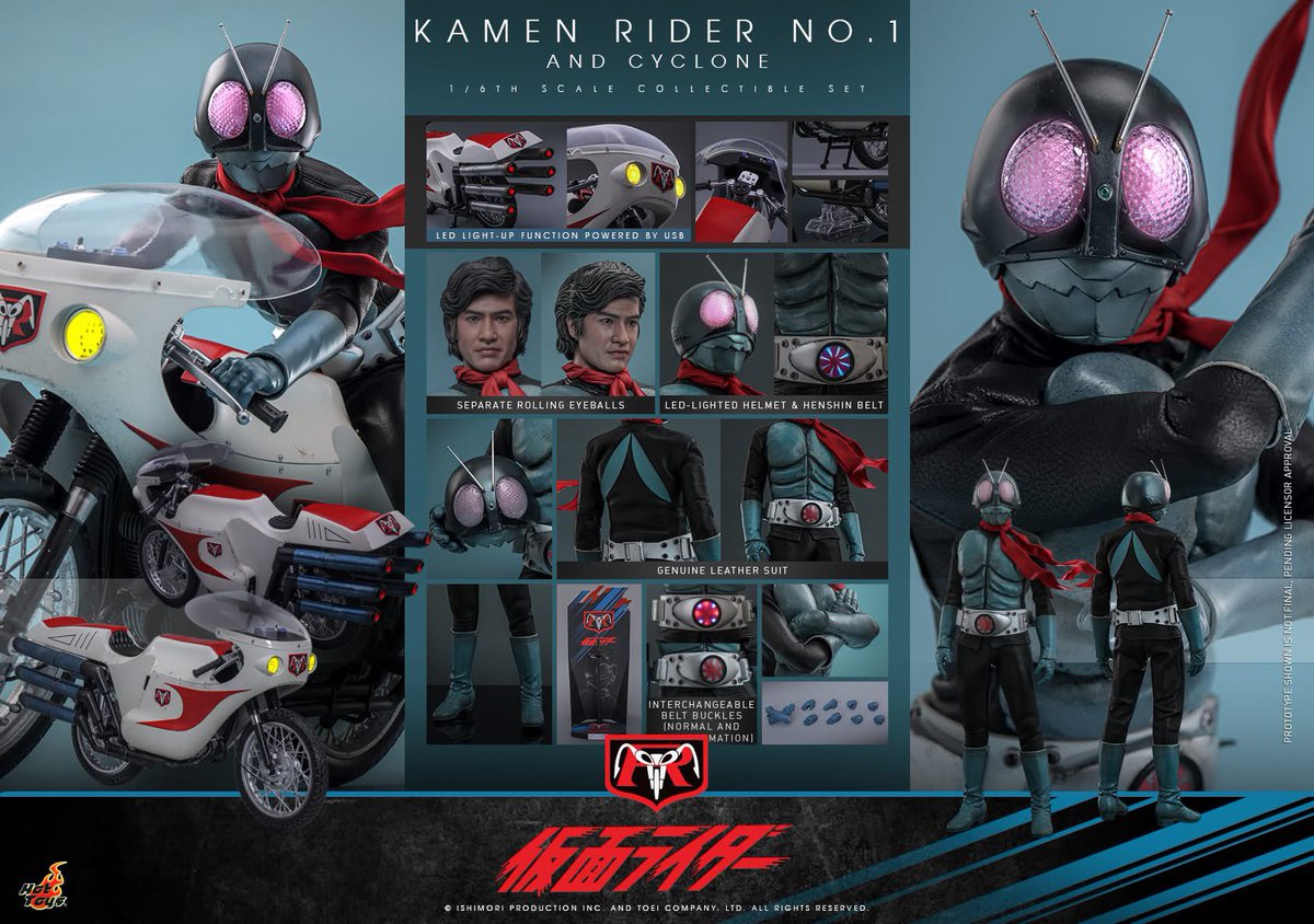 Kamen Rider - 1/6th scale Kamen Rider No. 1 and Cyclone