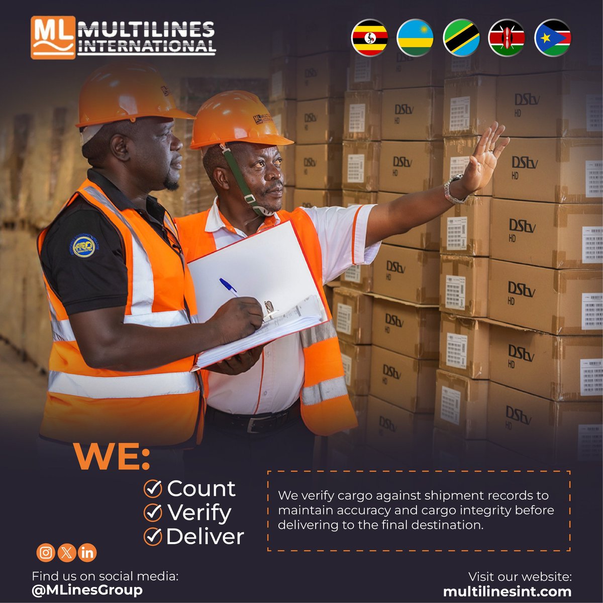 MLinesGroup's tweet image. Triple-check your success this Tuesday!
Let us handle your logistics with precision and care.🚚

Visit: multilinesint.com
#MultilinesInternational
#LogisticsDoneRight
#TuesdayTips