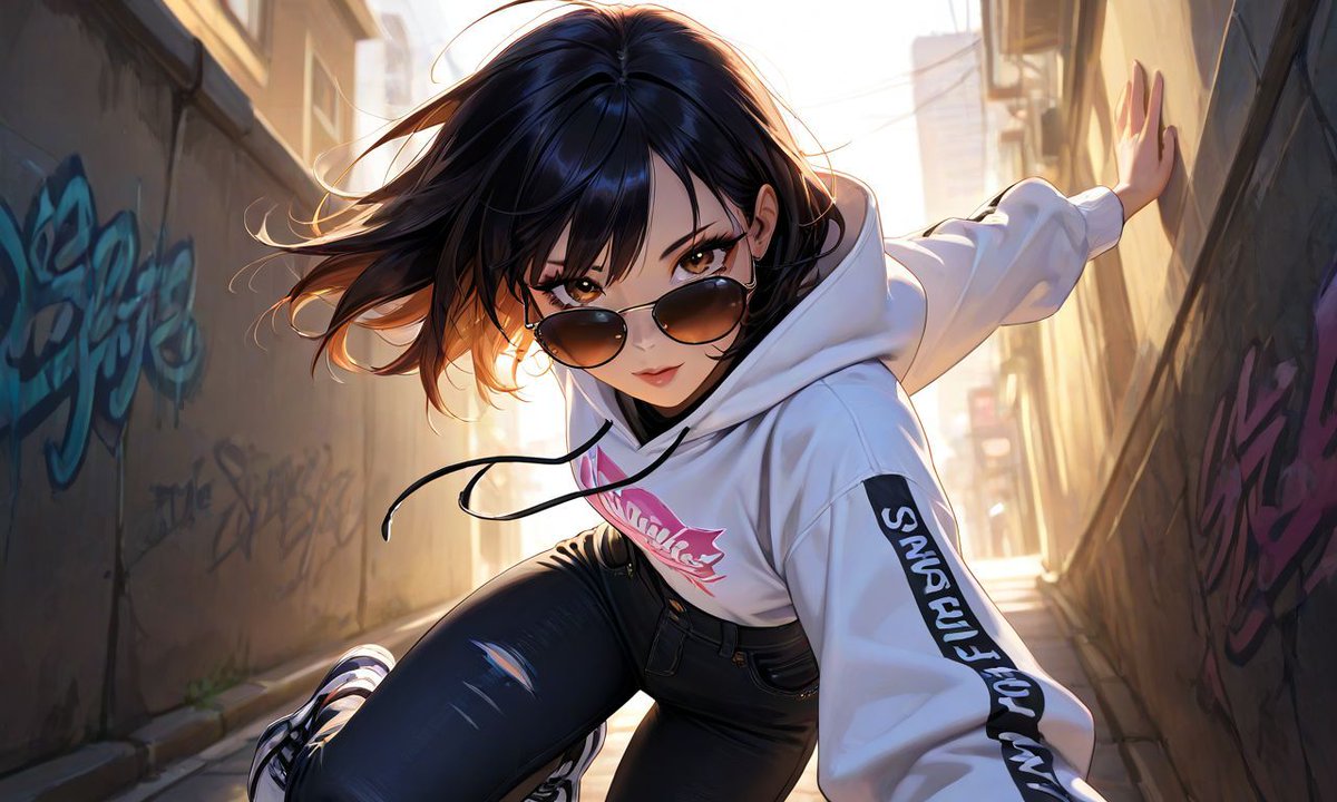 T_tokii3's tweet photo. This piece is inspired by Streetwear and cool poses. 🖤✨ #AIArt #DigitalArt #ArtCommunity https://t.co/54HLzAA9zc