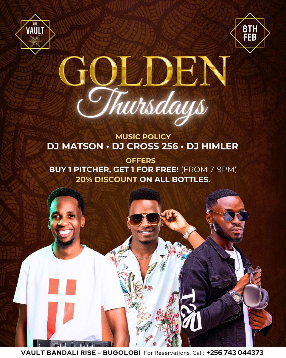 Golden Thursdays at <a href="/VaultUg/">VAULT UG</a> 😇😇👊🏾👊🏾  come let's kick start the weekend.