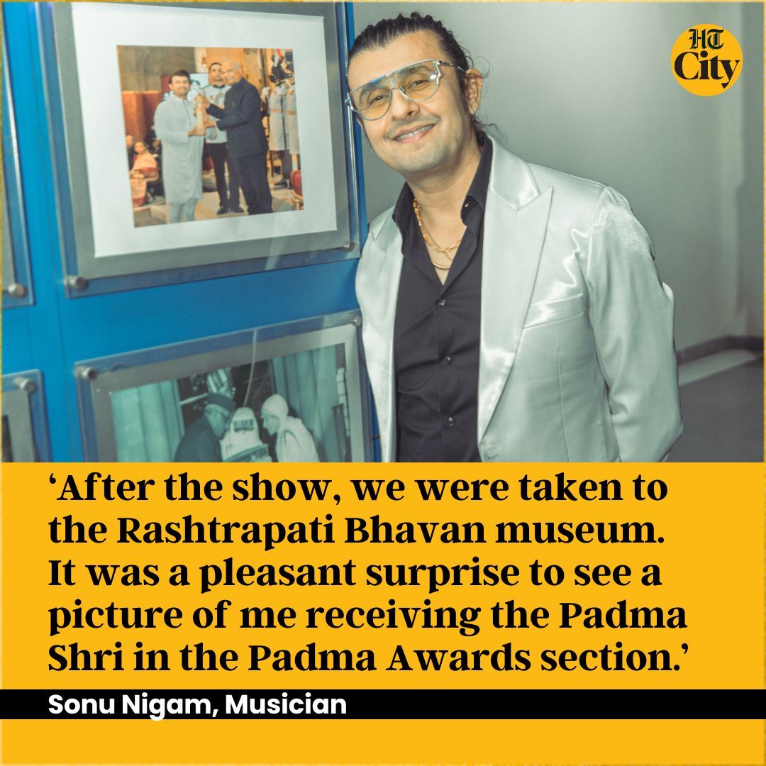 HT City (@htcity) on Twitter photo To mark the #RashtrapatiBhavanDiwas on February 3, Sonu Nigam performed at the newly inaugurated Open Air Theatre in the President's Estate in front of the President of India Droupadi Murmu. He became the first artiste to achieve the feat.
#SonuNigam
✍️ <a href="/soumyavajpayee/">Soumya Vajpayee</a> To mark the #RashtrapatiBhavanDiwas on February 3, Sonu Nigam performed at the newly inaugurated Open Air Theatre in the President's Estate in front of the President of India Droupadi Murmu. He became the first artiste to achieve the feat.
#SonuNigam
✍️ <a href="/soumyavajpayee/">Soumya Vajpayee</a>