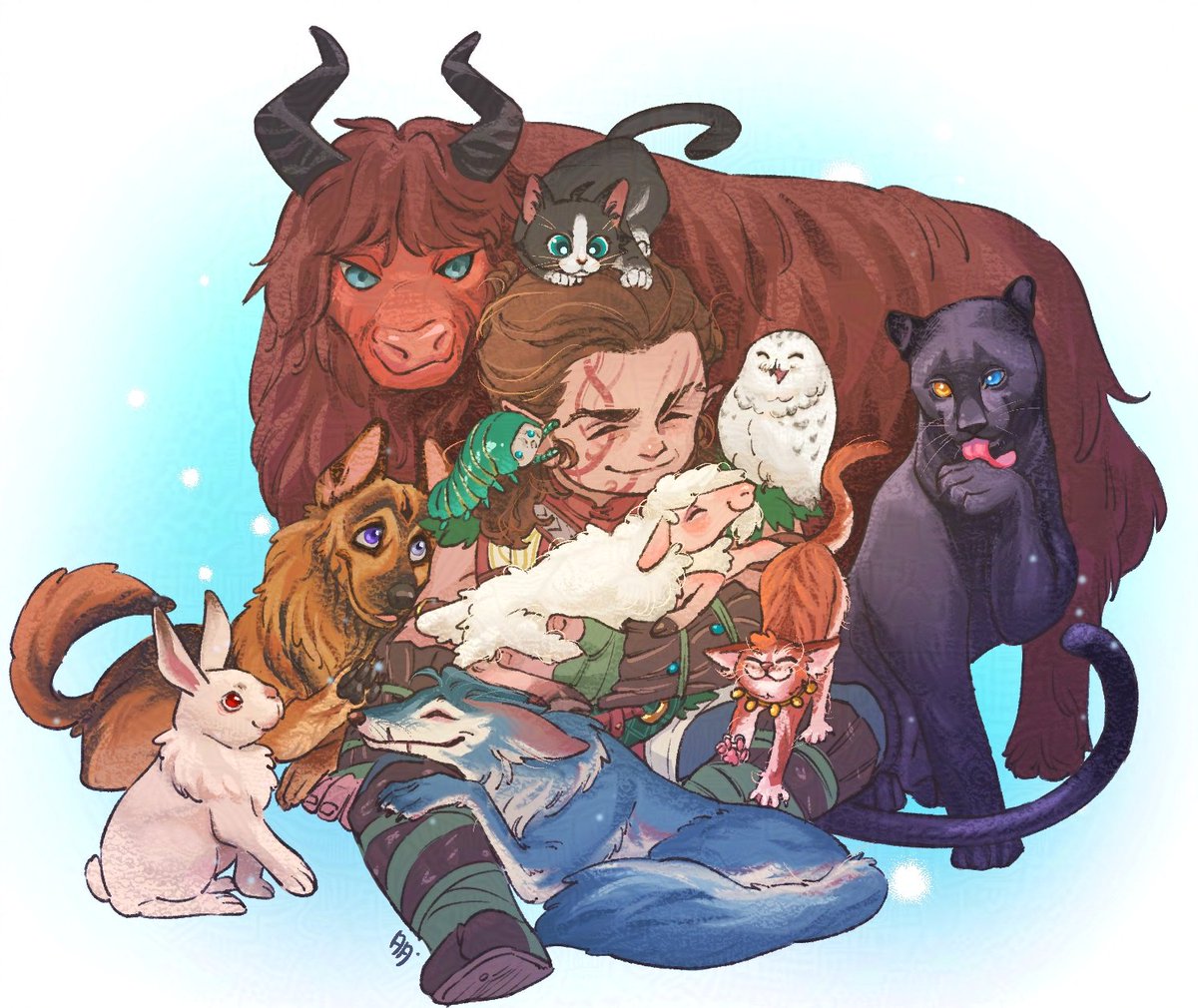 Halsin animal friends 🥰🥰#Halsin #BaldursGate3