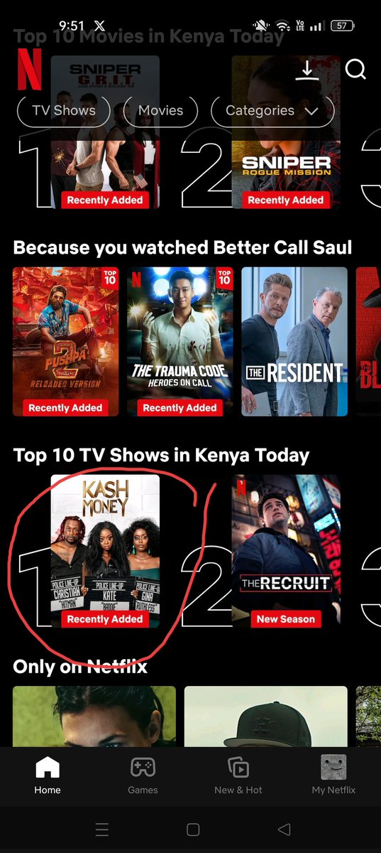 w_sudi's tweet photo. #SinemaWatch

"Kash Money"
The 6-part series follows a powerful and dysfunctional family who must navigate a web of secrets, betrayal, and power struggles after their patriarch's mysterious death.

The series is now #1 on the Top 10 TV shows in Kenya today, on Netflix. https://t.co/k0OgyiE3z8