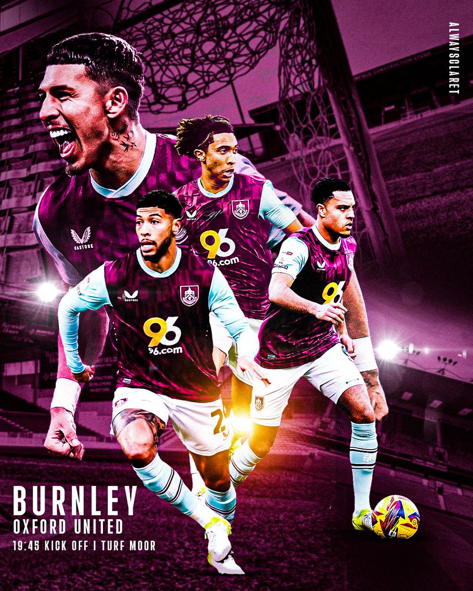 AlwaysClaret's tweet photo. What else could be better than spending a Tuesday night on the Turf 👌

Big chance to get a big 3 points tonight! COYC!!

#TwitterClarets | #SMSports | #SportsDesign #GrapicDesign https://t.co/G0CHDIJcrq