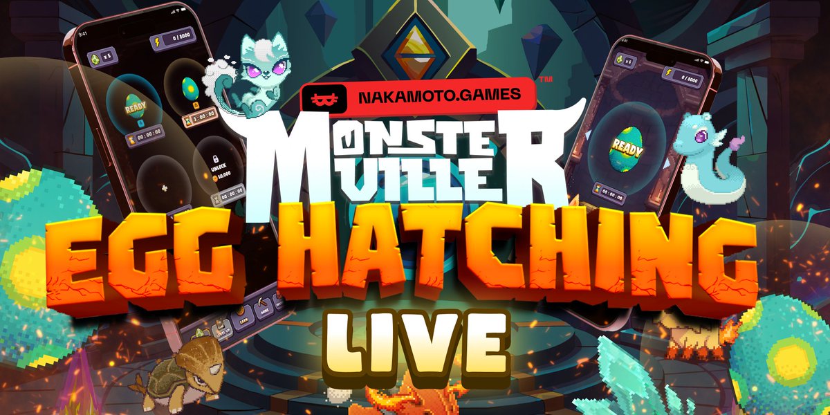 🚀 Egg Hatching is LIVE in #Monsterville! Get Ready to Hatch, Play, and Earn! 🥚

Nakamoto Games not only expands its gaming offerings constantly, but we also grow every part of our ecosystem.

Monsterville, the biggest #Tap2Earn concept on <a href="/telegram/">Telegram Messenger</a>, just received a major