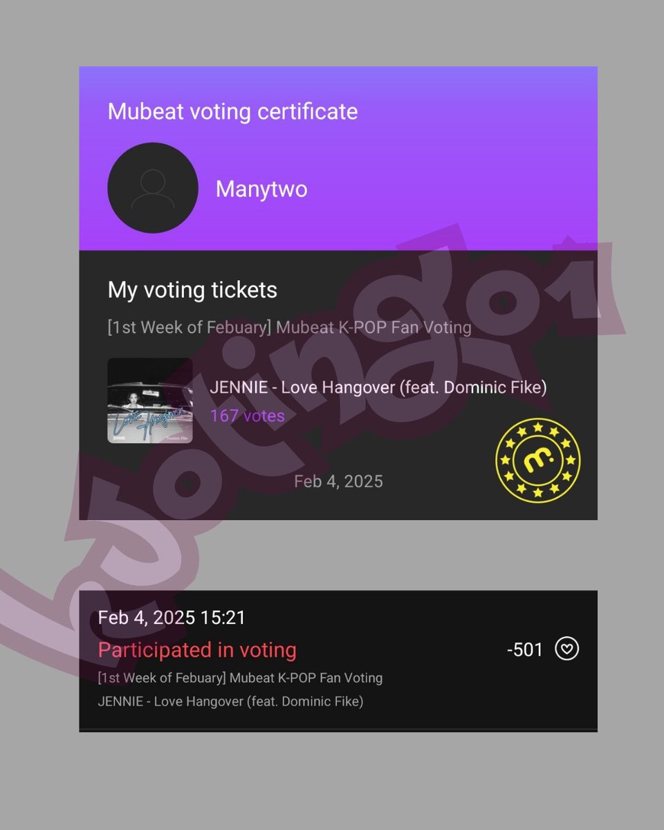 Kvoting01's tweet photo. Congratulations #JENNIE for winning the poll, 501 beats been voted as rewards.

Congratulations #JIN for the proof as follower. 501 beats been voted as rewards.

Thank you for participating 🙏 https://t.co/rq5iAgcM4W