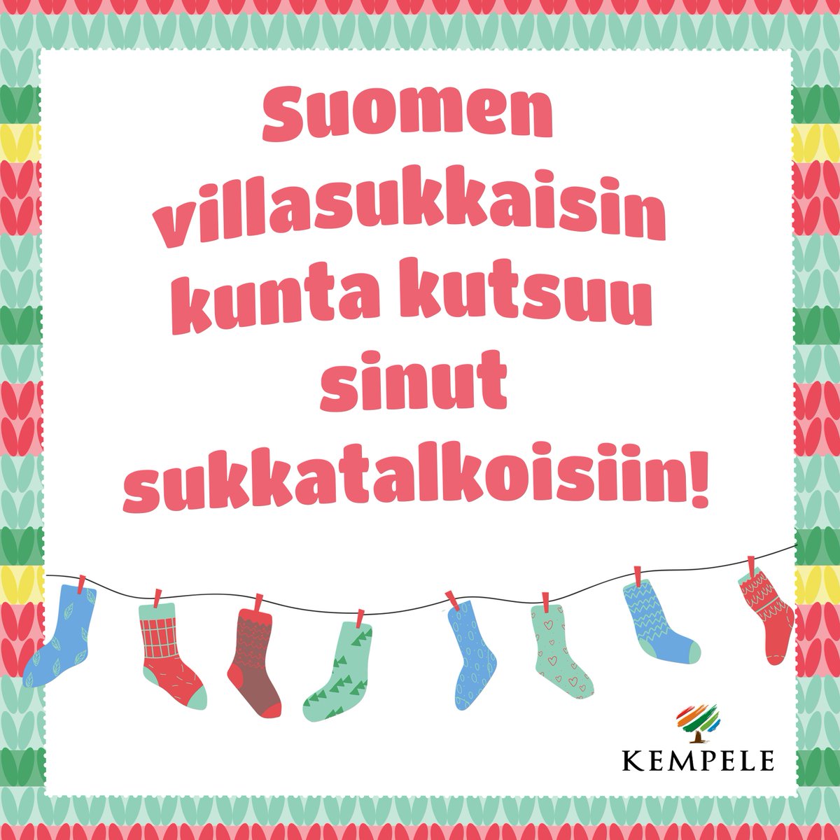 Kutsumme kuntalaiset, yhteisöt ja yritykset kutomaan villasukkia syksyllä koulutiensä aloittaville
ekaluokkalaisille! kempele.fi/sukkahaaste #kempele #hyvakasvaakempeleessa #sukkahaaste