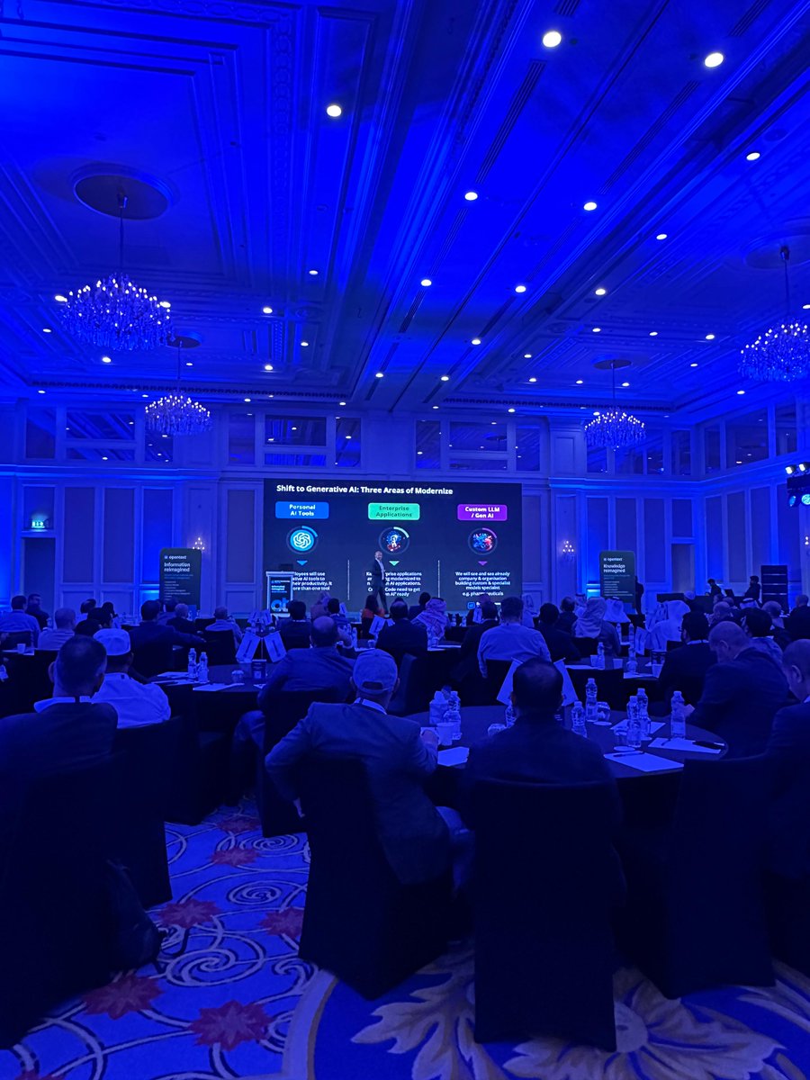 InfotechMannai's tweet image. 🚀 We are live at @OpenText  Connections Day #Qatar 2025!

George Schembri&apos;s powerful keynote is highlighting how we elevate human potential through information management.

Join us for a day of innovation as we explore driving productivity with the power of #AI.

#OpenText