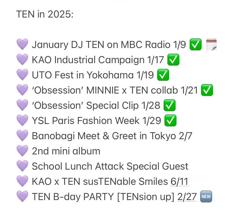 TEN 2025 Schedule