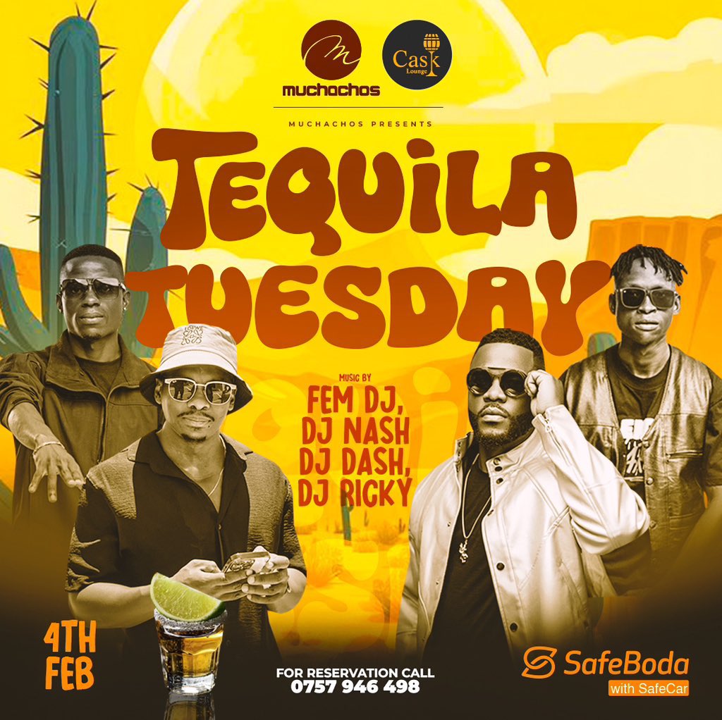 MushroomInc's tweet photo. #TequilaTuesday at @CaskLoungeKla—where the shots are smooth &amp; the vibes are caliente!

🎧 @fem_dj, @DJ_DashUG, @DijRickyUg &amp; Dj Nash on deck, turning up the heat. Grab a glass, feel the rhythm—make it a night to remember! 🌵🥃

—@Muchachos_Ug, @CaskLoungeKla https://t.co/bufEzcV8Bo