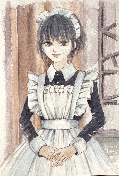 クラシックメイドはがきサイズ#透明水彩 