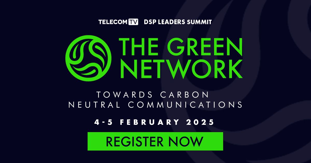 TelecomTV's tweet photo. It’s day one of the #GreenNetwork Summit! Tune in now to watch our panel discussion on how to improve network energy efficiency with AI, & an executive interview with @Telefonica's senior expert Nilmar Seccomandi David ☞ Watch now: https://t.co/CFpGmqPzU6 @AWS @junipernetworks #DSPLeaders