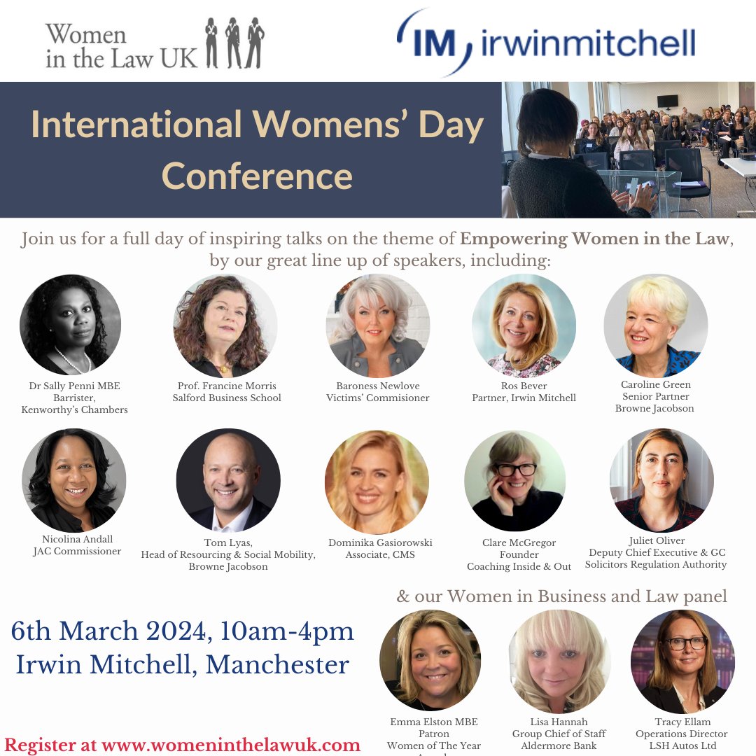 Women in the Law UK🐝& on Linkedin |Facebook|Insta (@womeninthelawuk) on Twitter photo Our #InternationalWomensDay #Conference on 6th March in #Manchester will be full of #inspiring talks from a great line up of speakers.
Book now to join us at <a href="/irwinmitchell/">Irwin Mitchell</a>: ow.ly/n1TY50UShgi
#IWD2025 #AccelerateAction #law #lawfirm #lawyer Our #InternationalWomensDay #Conference on 6th March in #Manchester will be full of #inspiring talks from a great line up of speakers.
Book now to join us at <a href="/irwinmitchell/">Irwin Mitchell</a>: ow.ly/n1TY50UShgi
#IWD2025 #AccelerateAction #law #lawfirm #lawyer