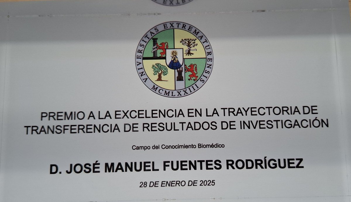 jose_m_fuentes's tweet image. Feliz por este reconocimiento de la UEx. Agradecido a todos aquellos que me han ayudado en este camino. Gracias