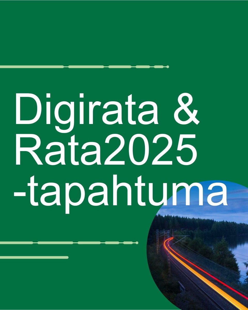 Digirata on mukana Rata 2025 -tapahtumassa Tampere-talossa 11.-12.2.2025. Löydät meidät osastolta 54. Tervetuloa tutustumaan raideliikenteen tulevaisuuteen! 🛤️😊

#Rata2025 #rataevent #Digirata #raideliikenne <a href="/rataevent/">rataevent</a>