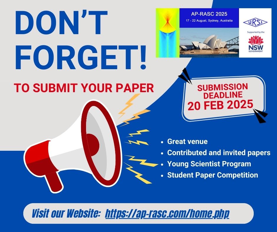 Only two weeks left to SUBMIT YOUR PAPER for #URSI #APRASC2025 ! Submit here : 👉eventure-online.com/eventure/login…