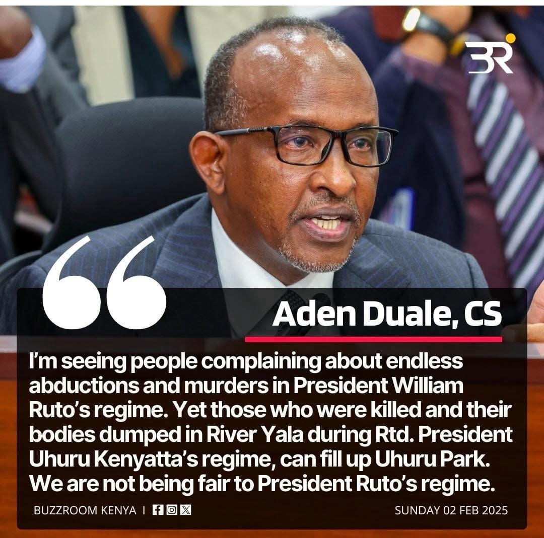 <a href="/HonAdenDuale/">Hon. Aden Duale, EGH</a> are you saying few deaths are not bad?? Where are we heading now?