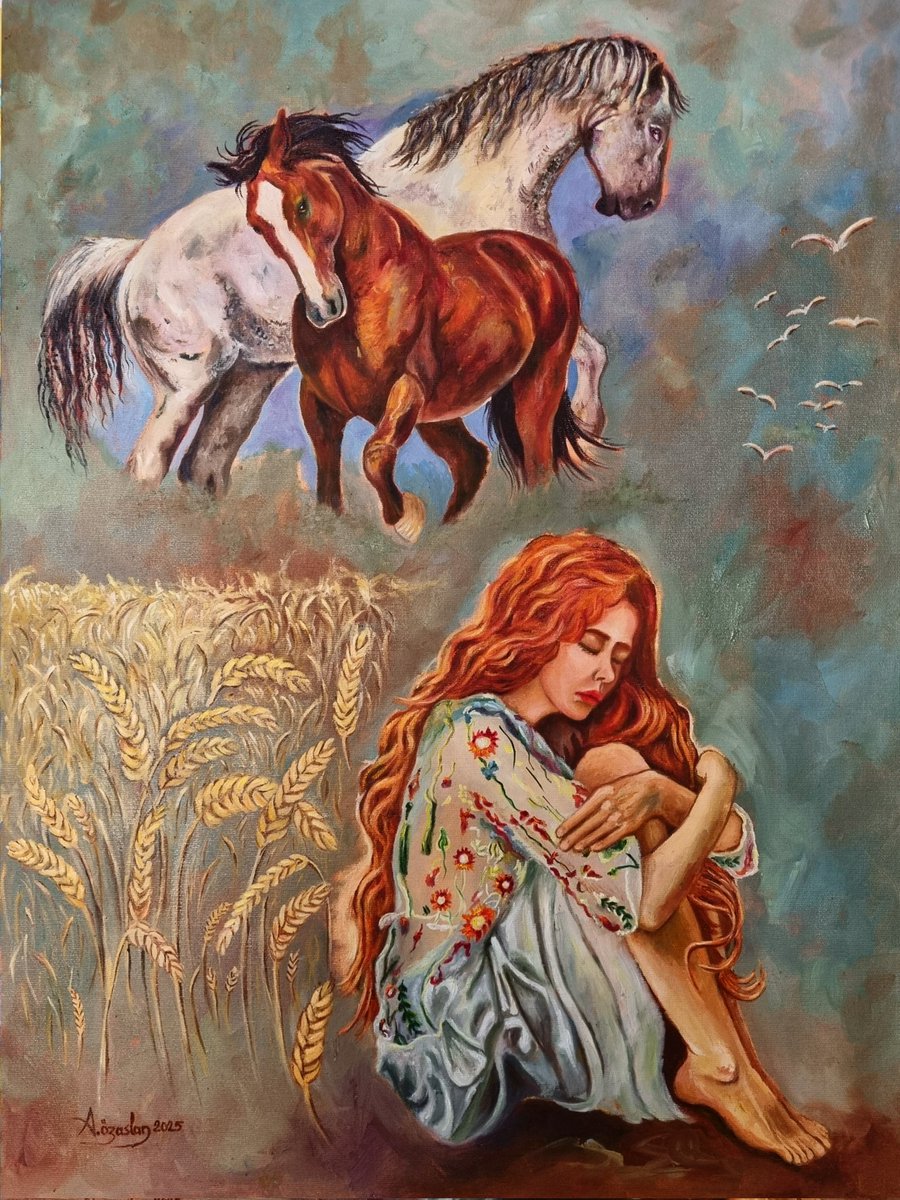 "Umudun ayak sesleri"
80x60 cm.
Tuval üzeri yağlıboya 
Ayşe Özaslan 
#sanat #ankara  #art #horse #oilpainting  #contemporary #contemporaryart #İstanbul  #gündem #kültürsanat #turkiyejokeyklubü #womensart
#WomensArt