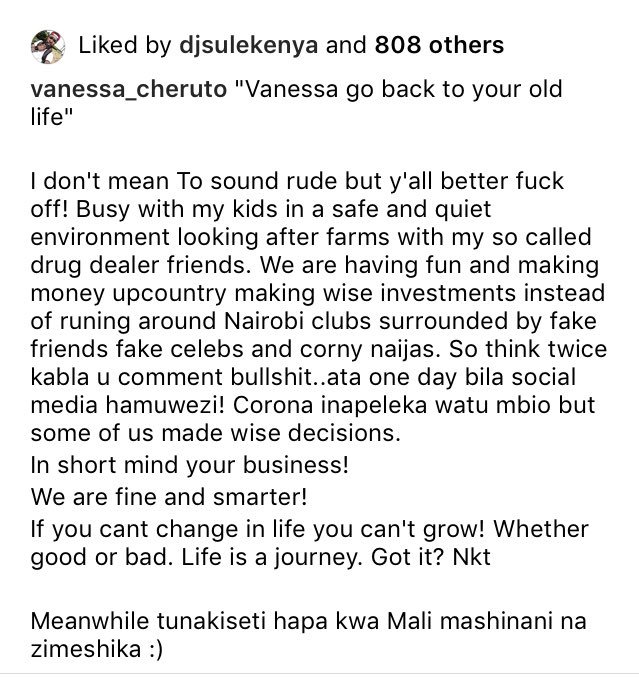 The last I checked, hii ilikua her IG page and she has stuck for sometime now. Having seen her story, it helped me understand how many celebrities have completely lost themselves. But is it really a managerial problem?

Well, let's dig.
