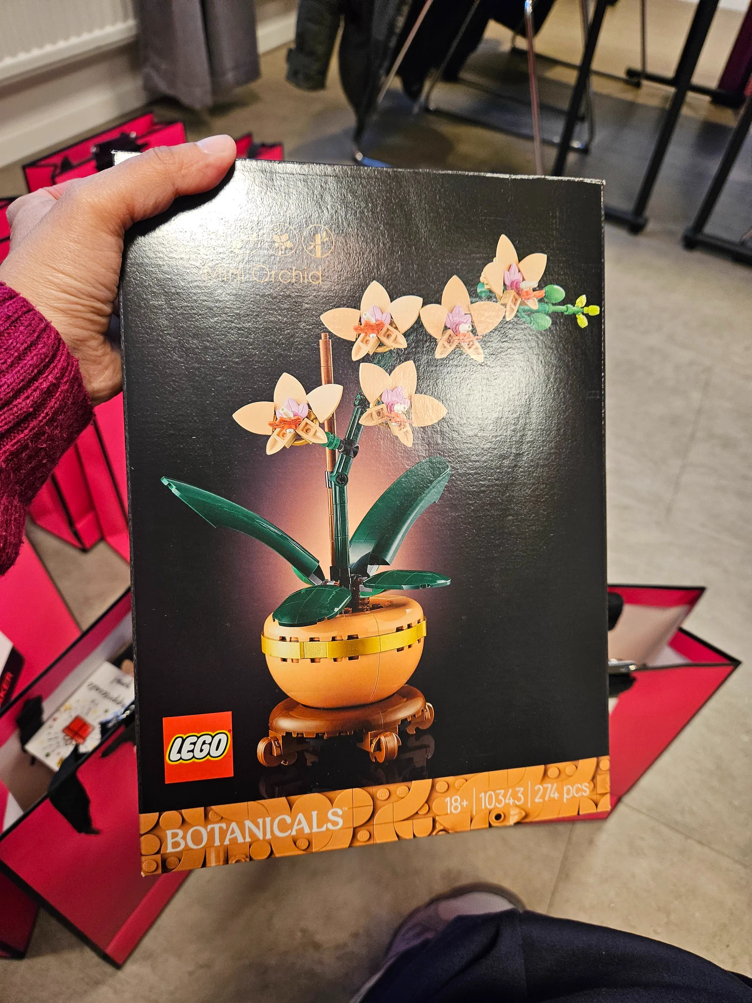 A botanicals lego set, as part of speaker's gift from conference team