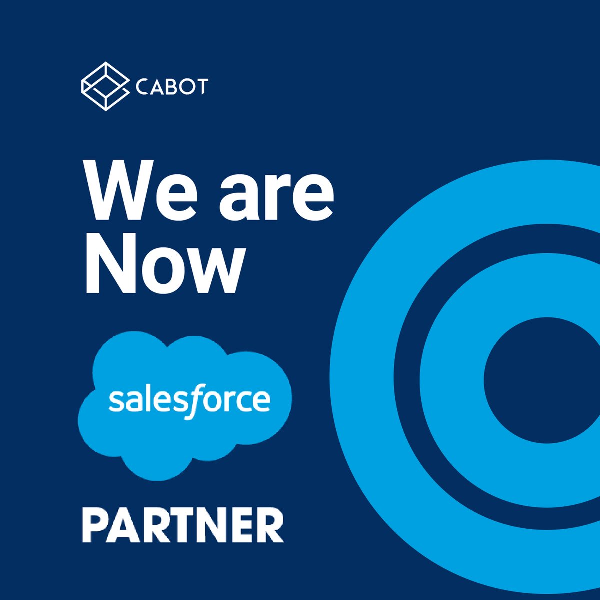 Cabot Technology Solutions Inc is proud to announce that we are now an official Salesforce Partner! 
 lnkd.in/gmPabekA

#SalesforcePartner #CabotSolutions #Innovation #CRM #BusinessTransformation