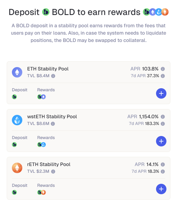 Slappjakke's tweet photo. Consolidating some ETH to @LiquityProtocol v2 to mint BOLD on loooow leverage

Setting borrow rates conservatively at 5,1 % so i don't get redeemed first (3,9M BOLD redeemed before me)

Minted BOLD is deposited into stability pool to earn juicy APR, and airdrop from 15 partner protocols launching on other EVM chains soon

If we get another liquidation cascade that stability pool will be bidding ETH at the very lows
