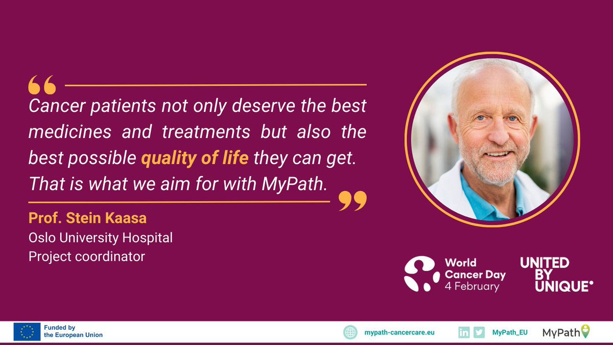 #WorldCancerDay is a powerful reminder that we must work together to improve cancer care.  #MyPath develops digital care pathways to personalise treatment and empower patients. Learn more: mypath-cancercare.eu #CancerCare #CancerResearch