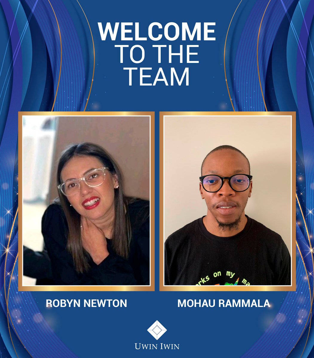 UwinIwinINT's tweet image. We’re excited to welcome two new team members to Uwin Iwin Incentives!

✨ Robyn Newton joins us as a Strategic Account Manager
💻 Mohau Rammala joins us as a Software Developer

We’re thrilled to have you both and look forward to your valuable contributions.  #NewHires #UwinIwin